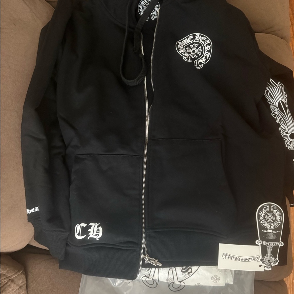Chrome Hearts Black and White Men's Bomber Jacket